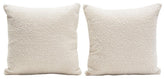 Set of (2) 16 Square Accent Pillows in Bone Boucle Textured Fabric by By Diamond Sofa